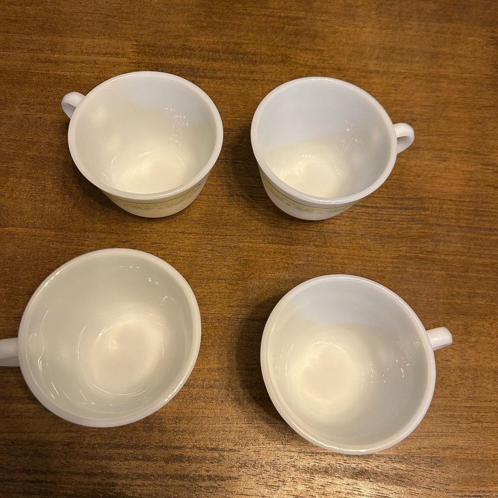 Pyrex Vintage Summer Impressions Sunshine 8oz Floral White and Green Cup Mugs - Picture 6 of 11